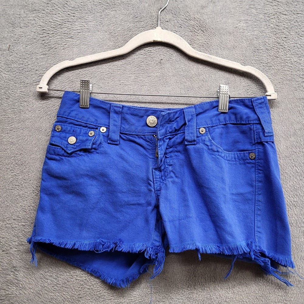 True Religion Royal Blue Denim Jean Shorts